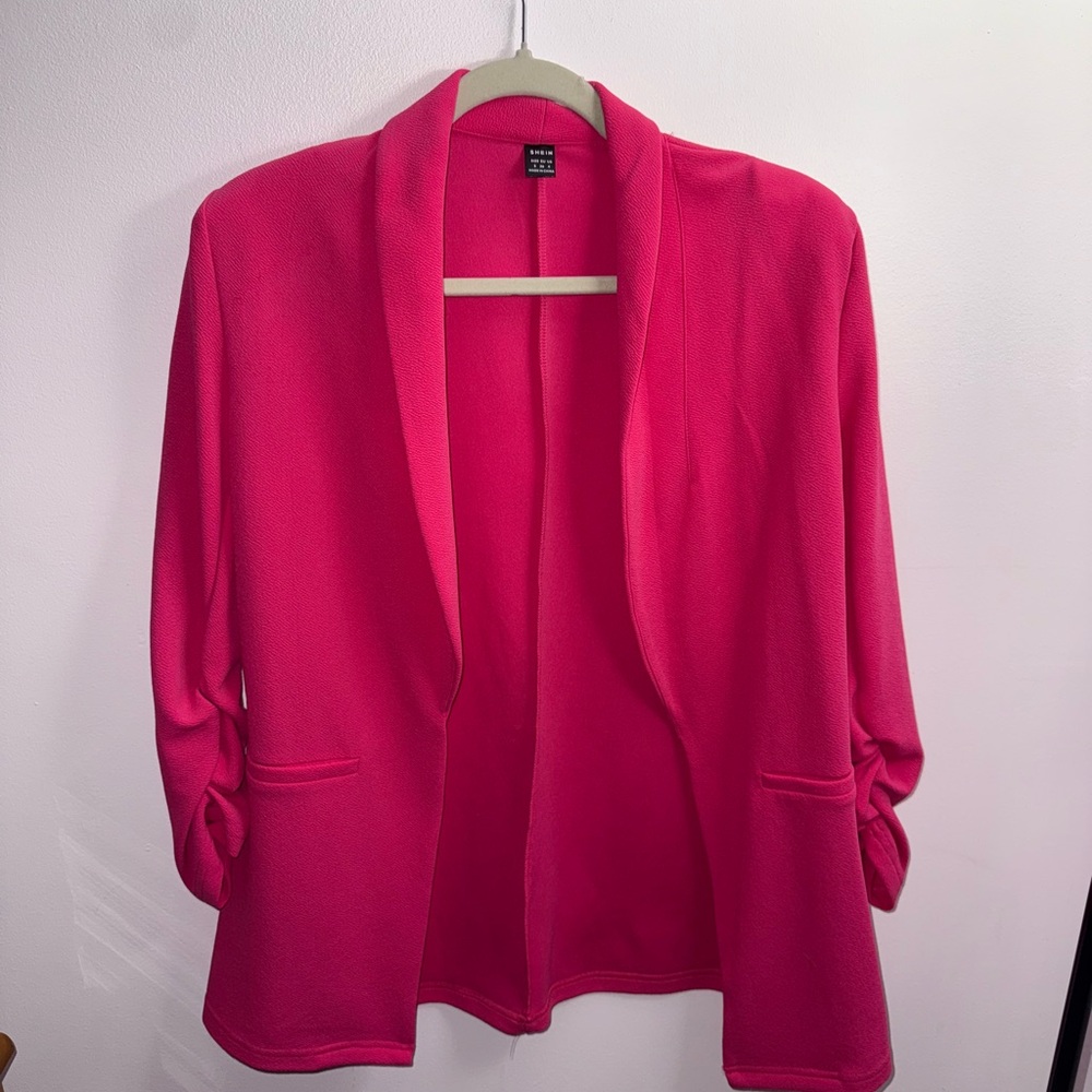 SHEIN Bold Pink Blazer